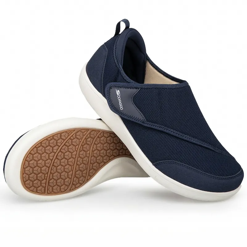 Men Walking Shoes Extra Wide Diabetic Shoes Adjustable Barefoot Walking Shoes Breathable Sneakers for Swollen Obese Feet Comfortable Non-Slip Adjustable Lightweight Footwear Father Gifts